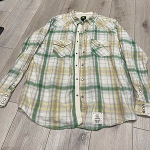 Men’s John Deere pearl snap button down